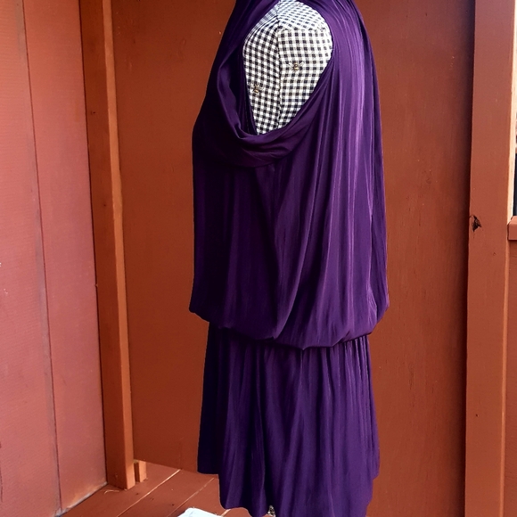 Ramy Brook Lauren Cold-Shoulder Crepe Silk Dress C - Picture 3 of 6